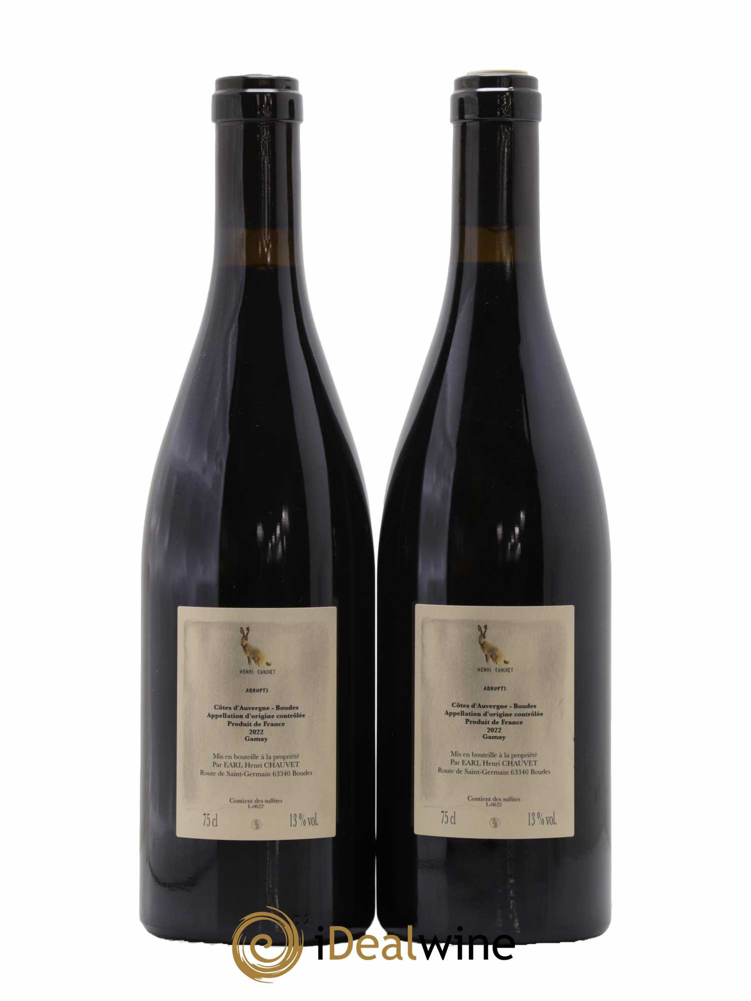 Vin de France Abrupts 22 Henri Chauvet 2022 - Lot de 2 Bouteilles