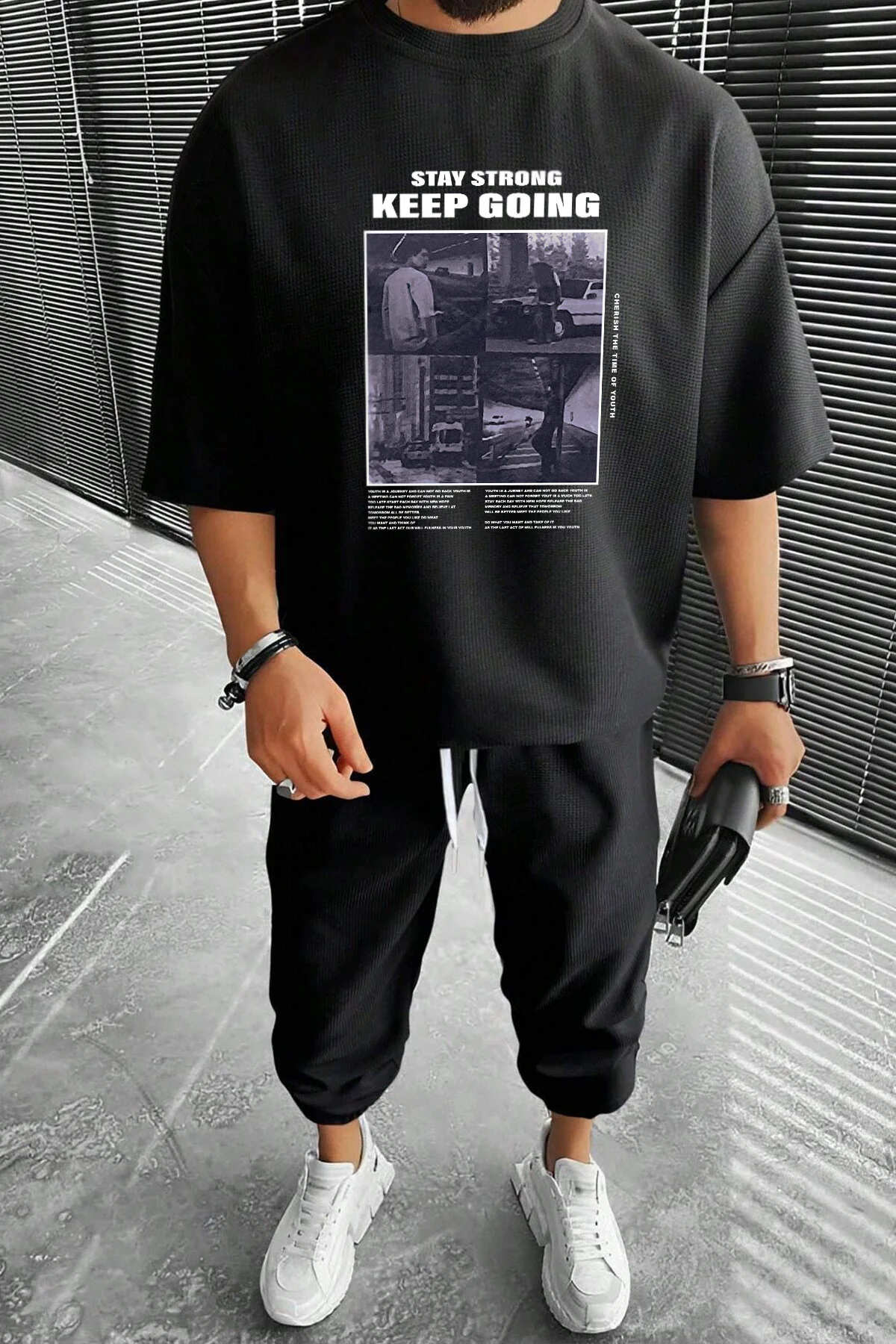 uyguntarz  Sport-Sweatsuit Set - Schwarz - Regular Fit