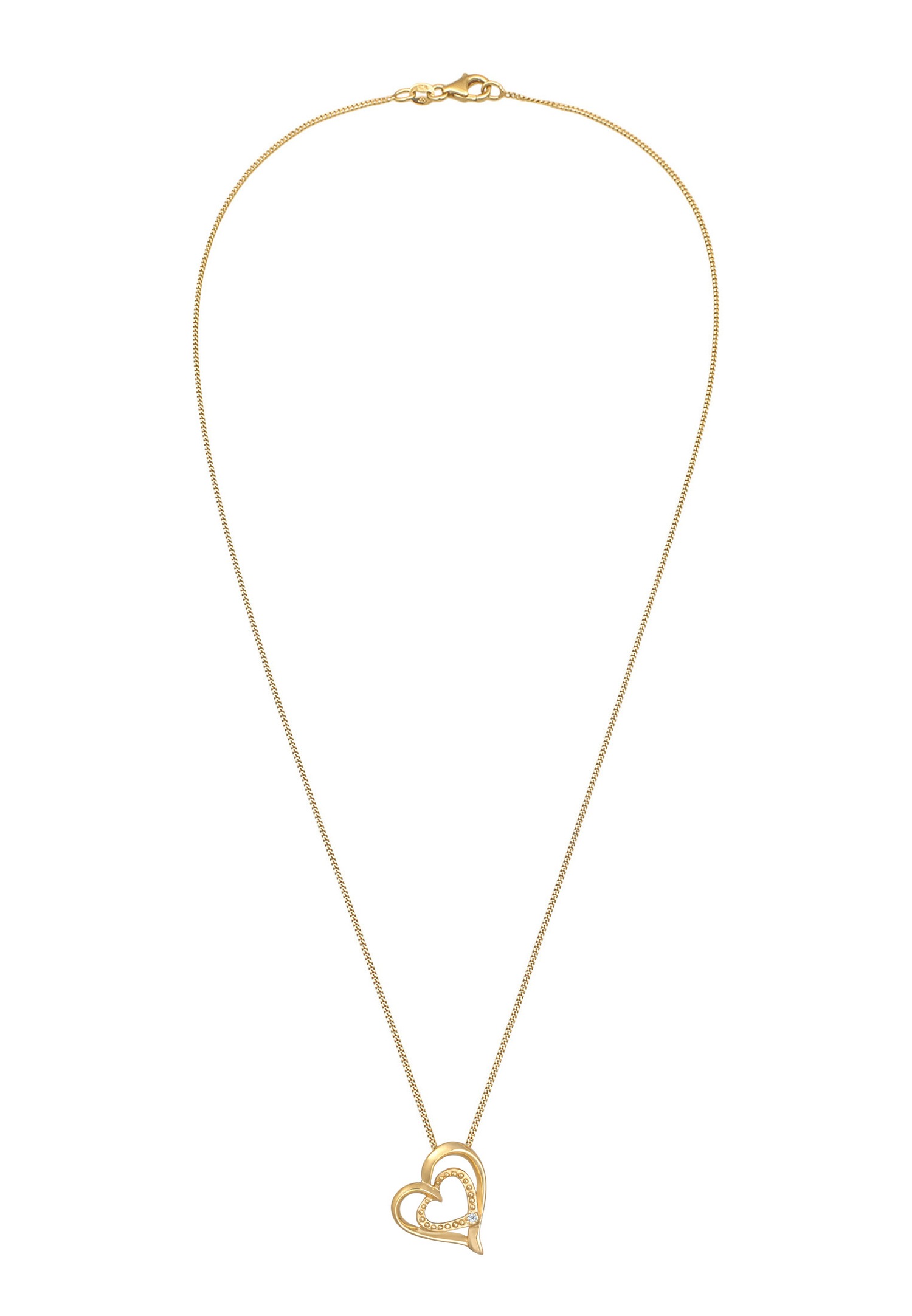 Elli DIAMONDS Kærlighedshjerte med diamant (0,015 ct.) i 925 sterlingsølv til kvinder