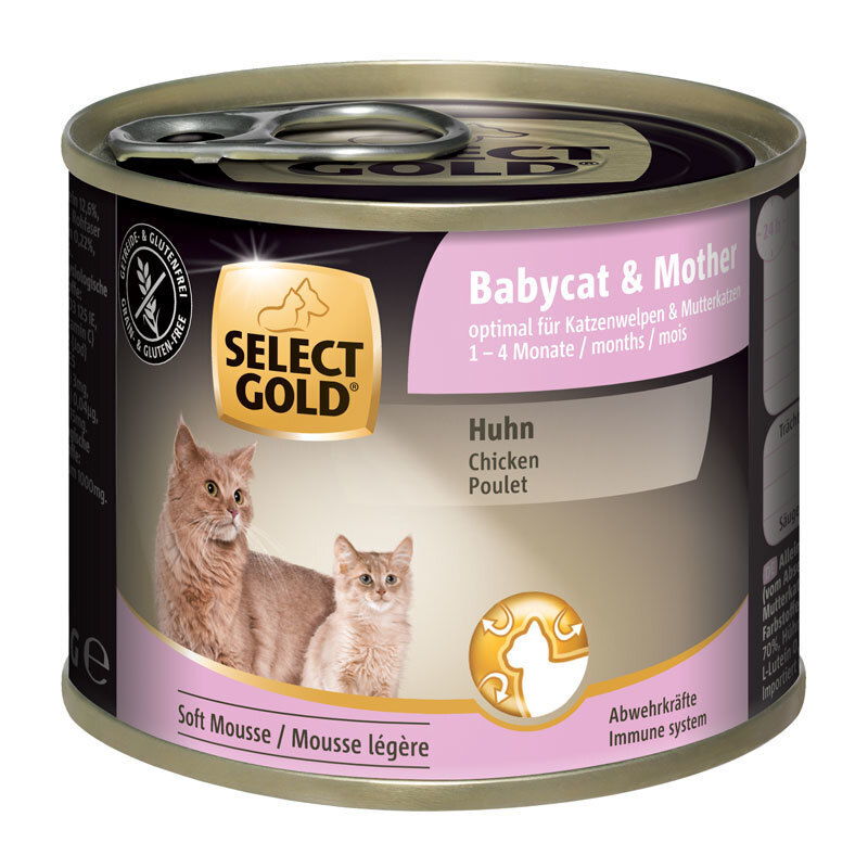SELECT GOLD Nassfutter SELECT GOLD Babycat & Mother Soft Mousse Huhn 24x200 g