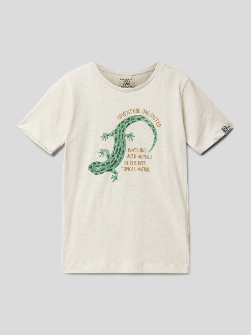 T-Shirt mit Motiv-Print in weiß