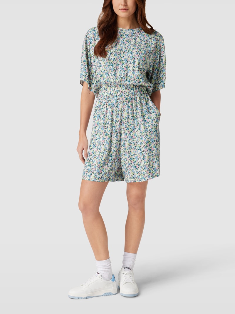 Jumpsuit mit floralem Muster in rauchblau