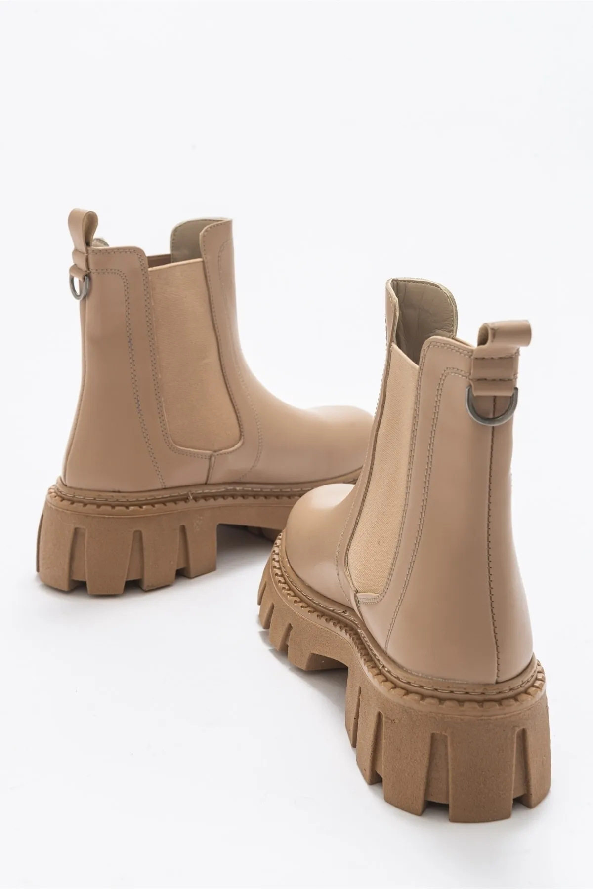 LuviShoes  Chap Dunkelbeige Damenstiefel