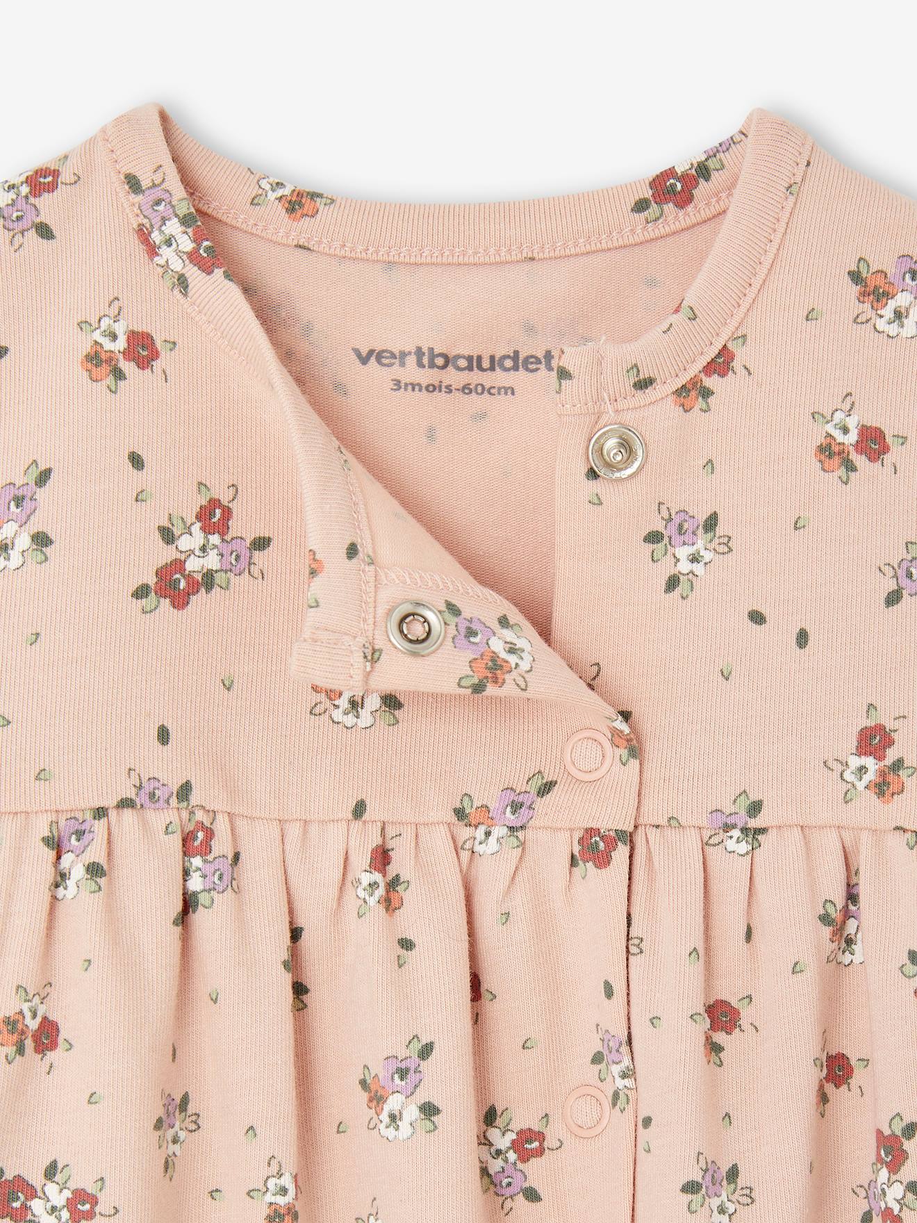Vertbaudet Mädchen Baby Set aus Haarband, Kleid & Leggings Oeko Tex - pudrig rosa