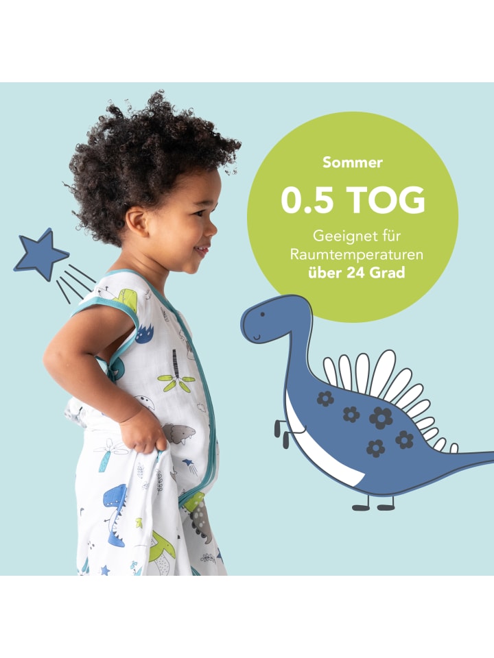Schlummersack Musselin Babyschlafsack, 0.5 TOG in Petrol günstig kaufen