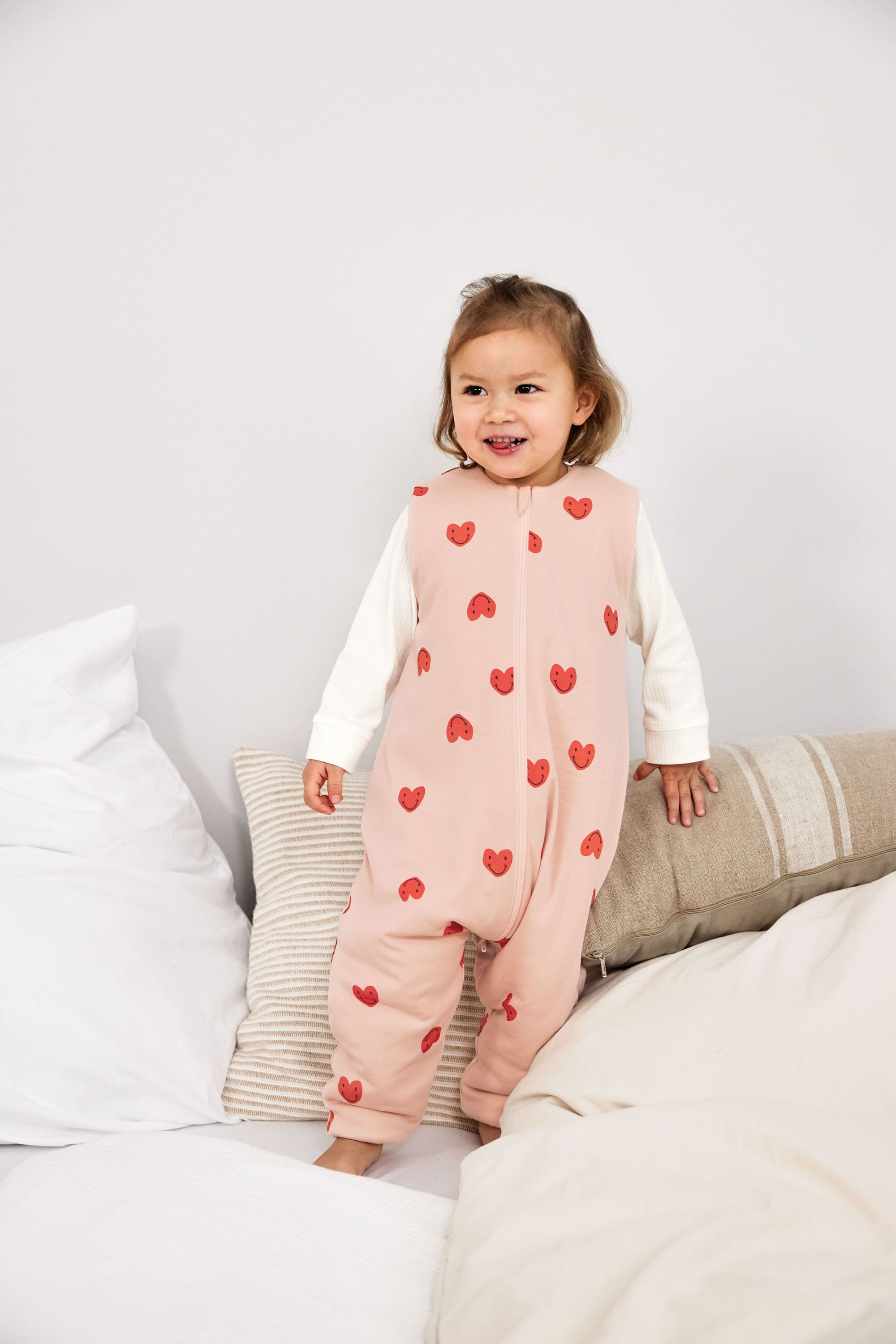 Kinder Schlafoverall 2,5 TOG - Herz, Rosa
