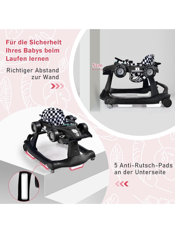 COSTWAY 4 in 1 Lauflernwagen in Schwarz günstig kaufen 75 cm
