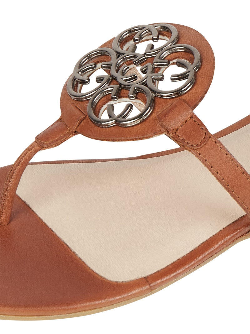 Zehentrenner aus Leder in cognac