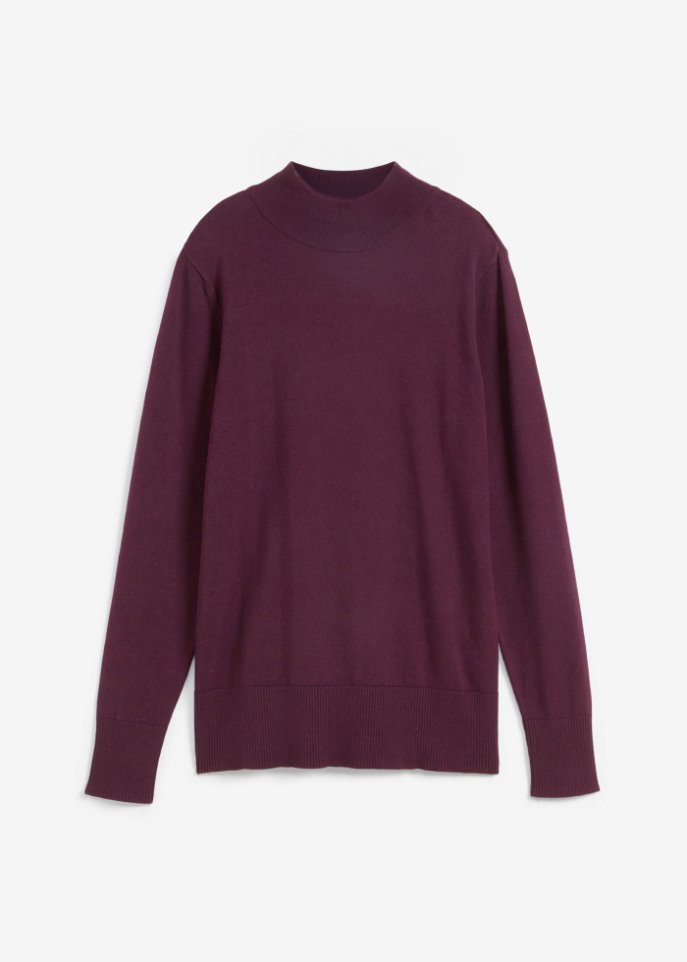 Basic Pullover mit Stehkragen mit recycelter Baumwolle