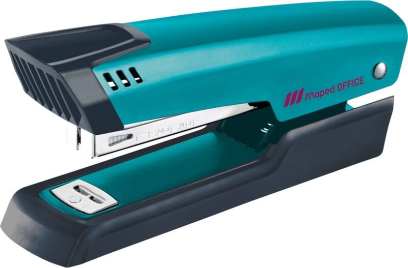 Maped Office Heftgerät 354300 Halbstreifen 25 Blatt Türkis 24/6 Metall