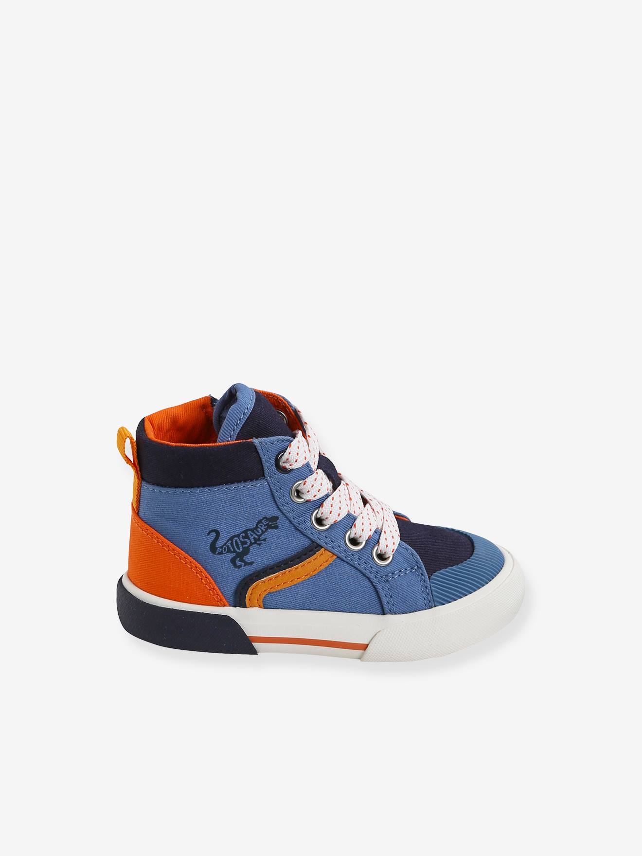 Vertbaudet Baby High-Sneakers mit Schnürung & Reißverschluss - blau