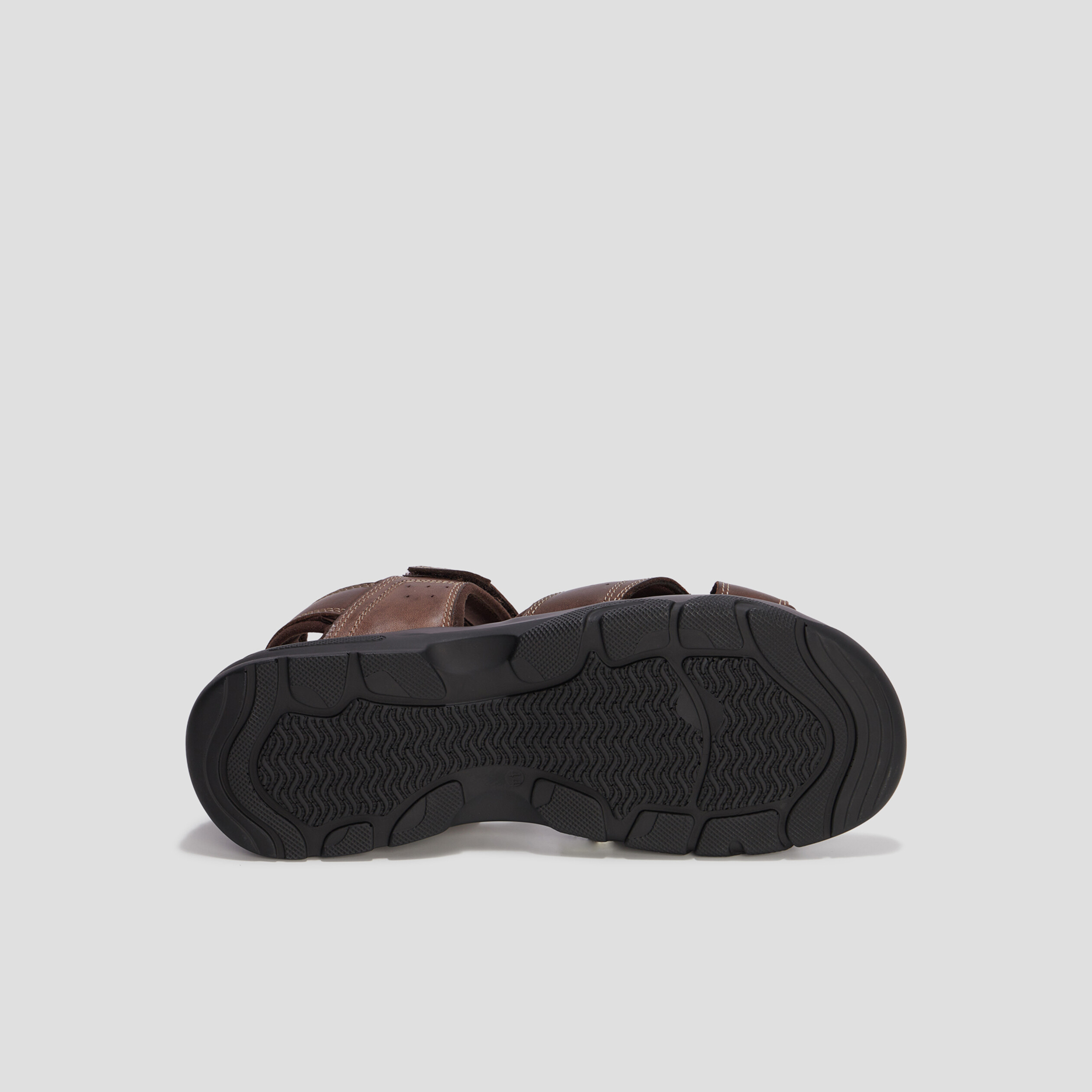 Sandales à scratchs en cuir Walking marron homme | La Halle