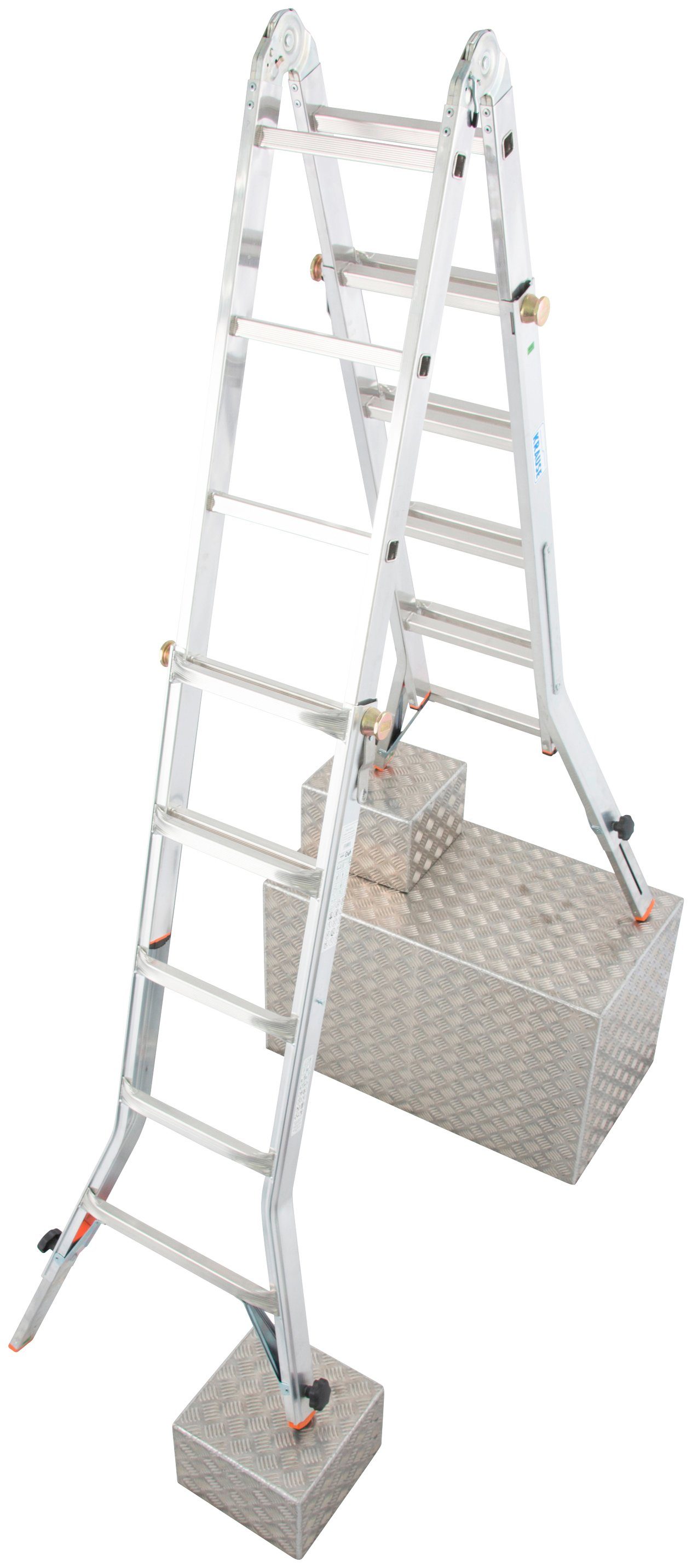 KRAUSE Gelenkleiter TeleVario, Alu, 4x5 Sprossen, Arbeitshöhe ca. 606 cm