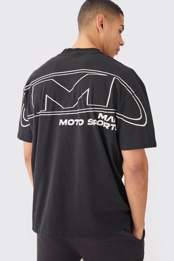 Oversize T-Shirt mit Moto Sport Print