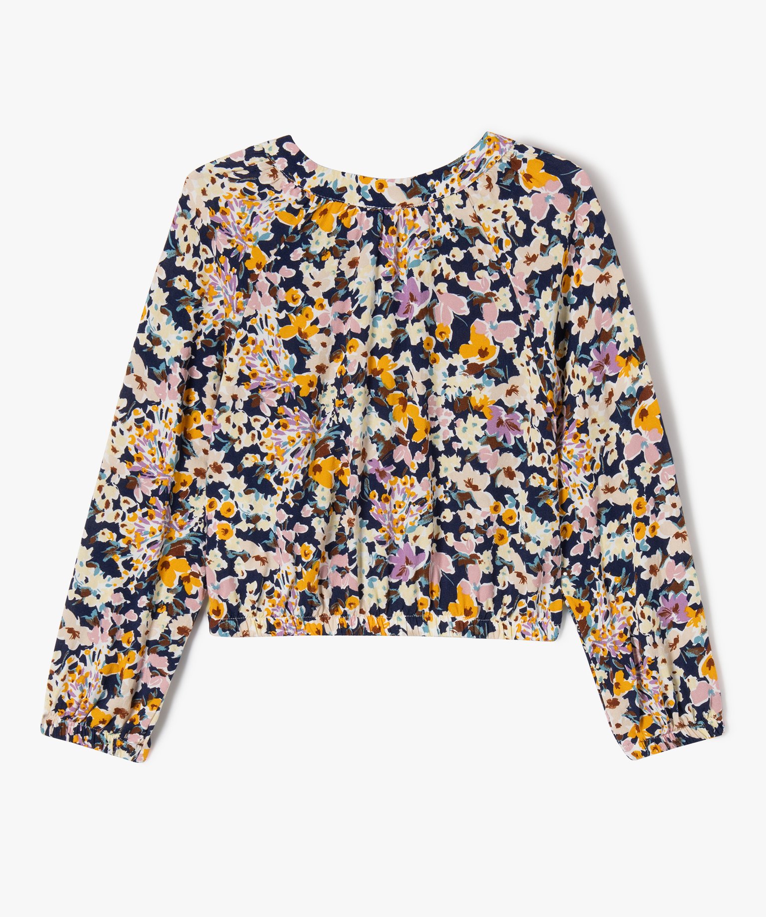 Chemise à manches longues à motifs fleuris fille multicolore | GEMO