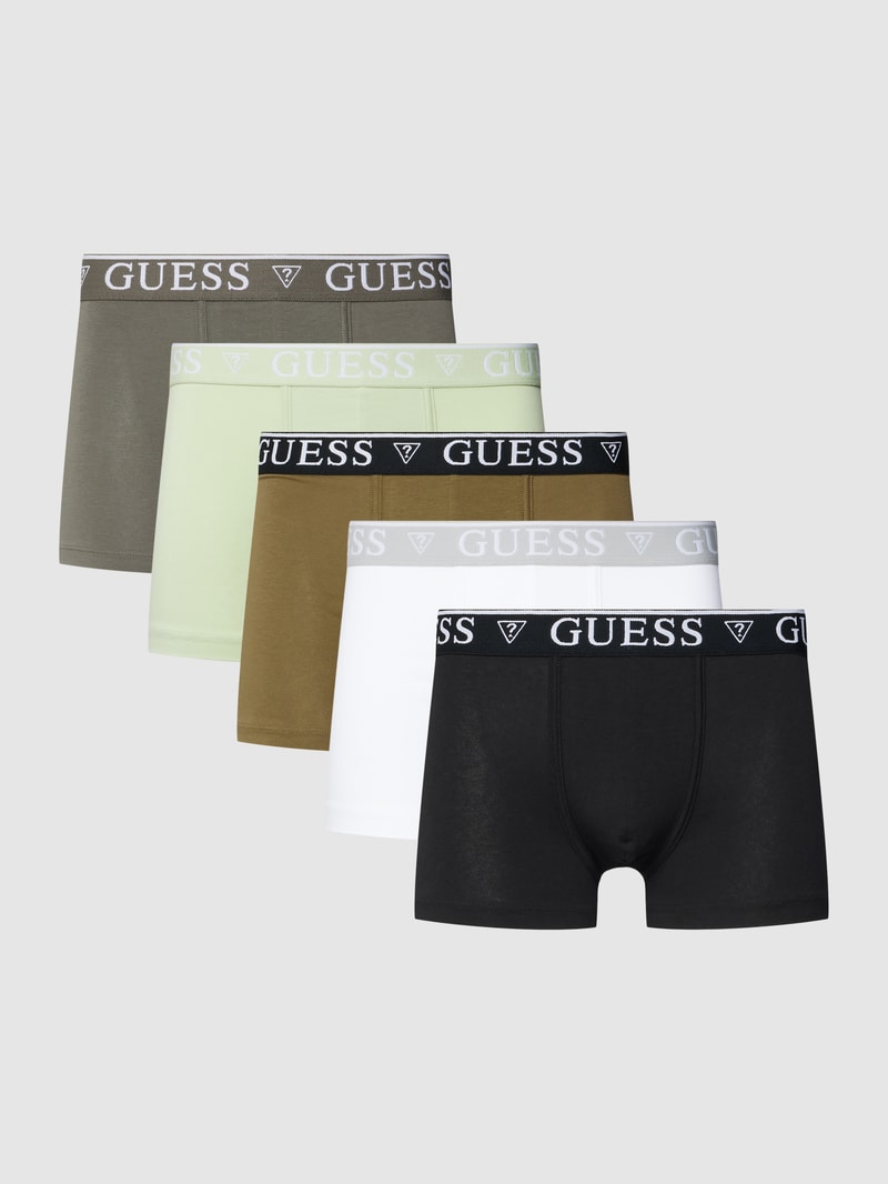 Boxershorts mit elastischem Bund im 5er-Pack in olivgrün