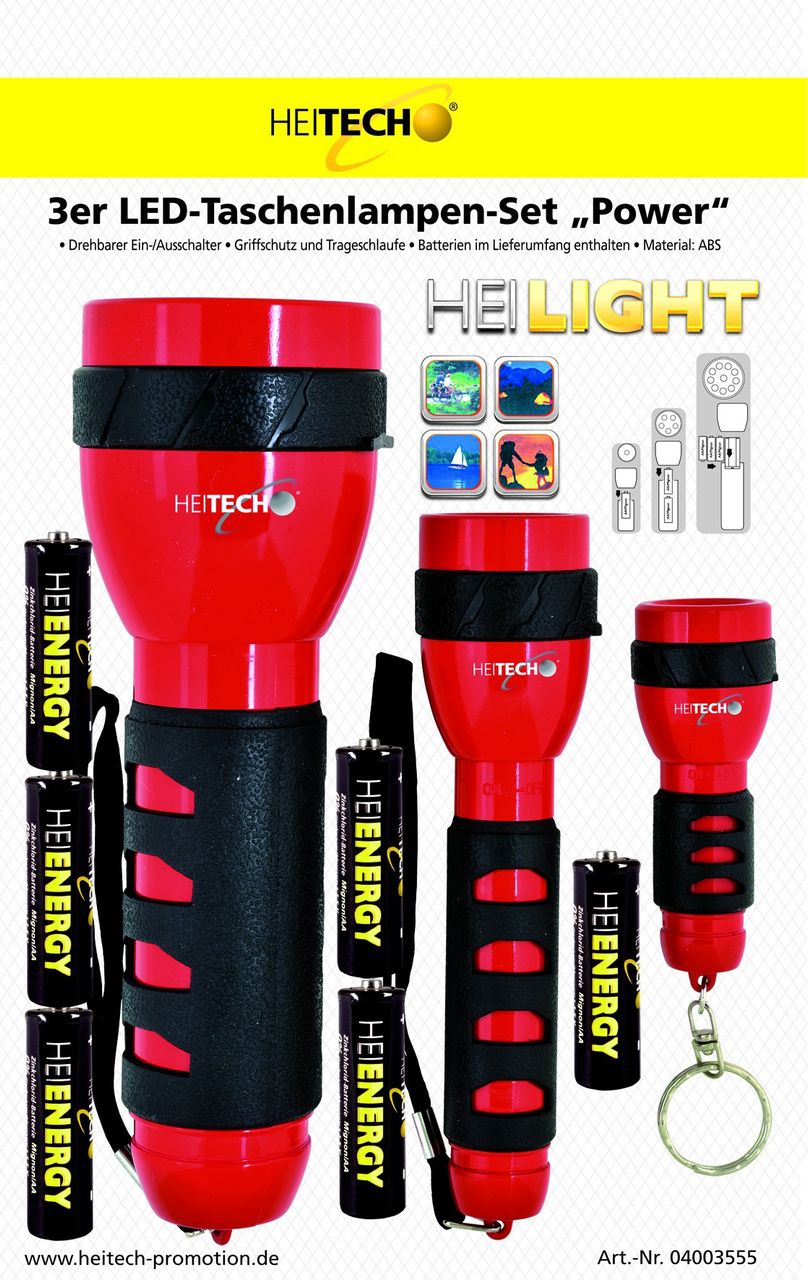 Heitech 3er LED Taschenlampen-Set