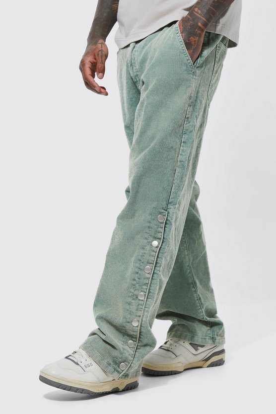 Lockere Cord-Hose mit Acid-Waschung