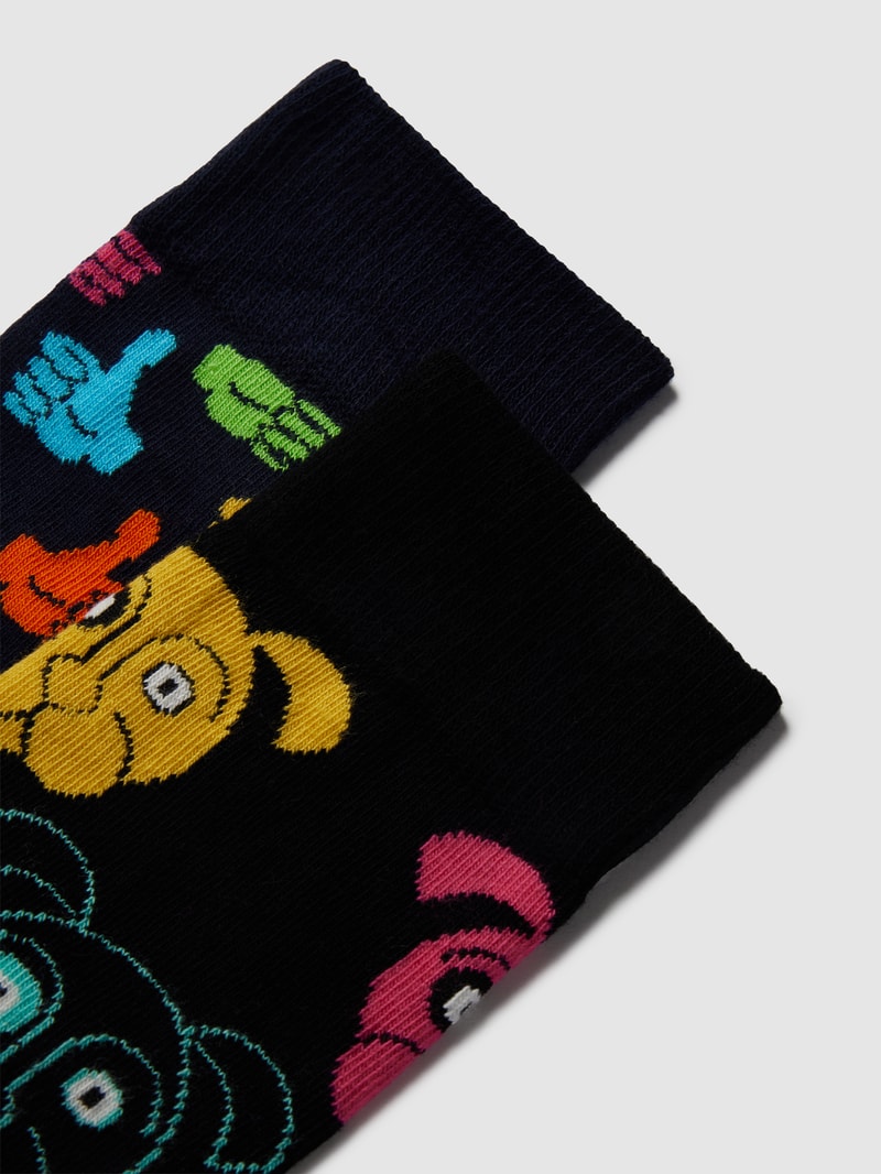 Socken mit Allover-Muster im 2er-Pack Modell 'Dog' in schwarz