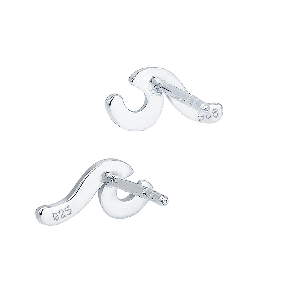 Elli Elli Boucles d'Oreilles Femmes Clous d'oreilles Vagues Tendance en Argent Sterlin Boucles d'oreilles