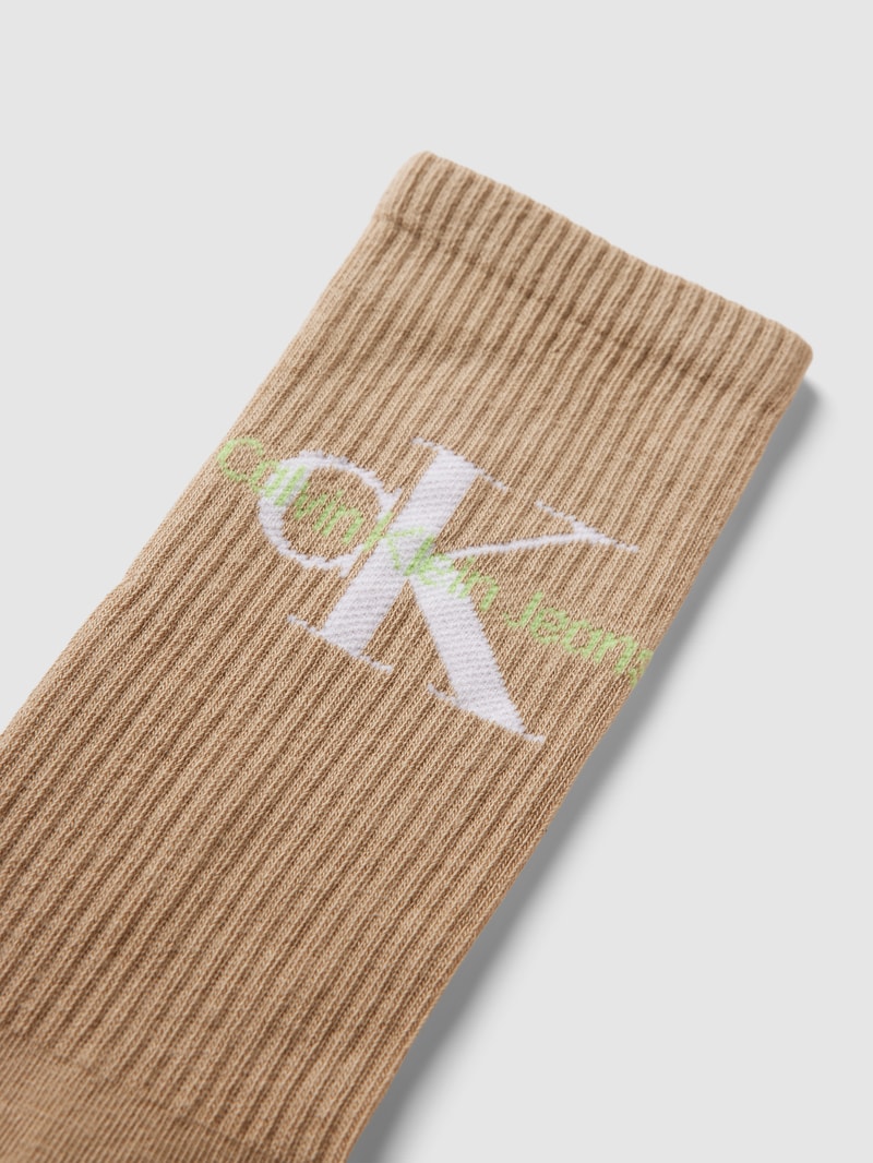 Socken mit Label-Print Modell 'SOCK' in sand