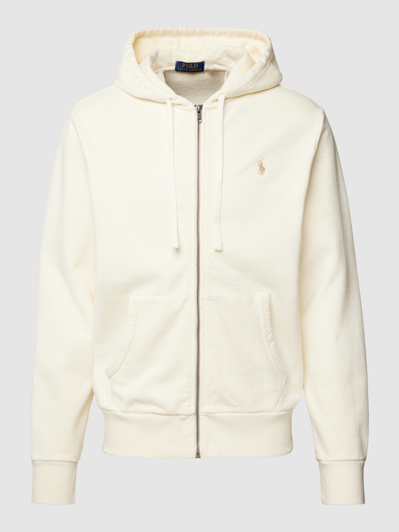 Sweatjacke mit Label-Stitching in sand