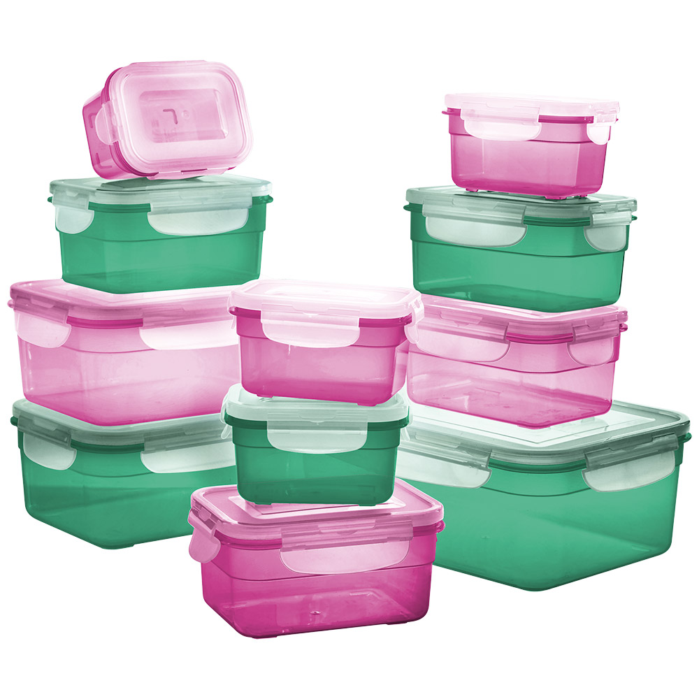CLICK N STORE XXL-Frischhaltedosen 22tlg. - Smaragd, Berry