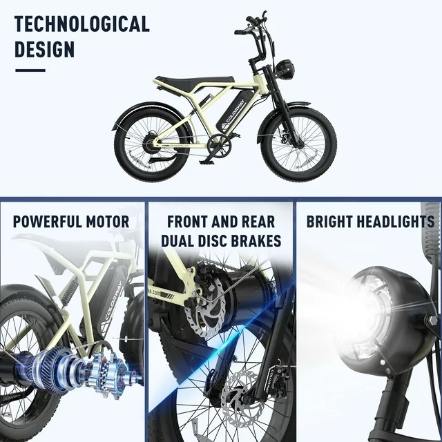 COLORWAY 750W Electric Bike for Adults,20X4.0 Fat Tire Off-Road E bike,36V/12Ah Battery Snow Beach Mountain Bike for Outdoor Cycling e bike