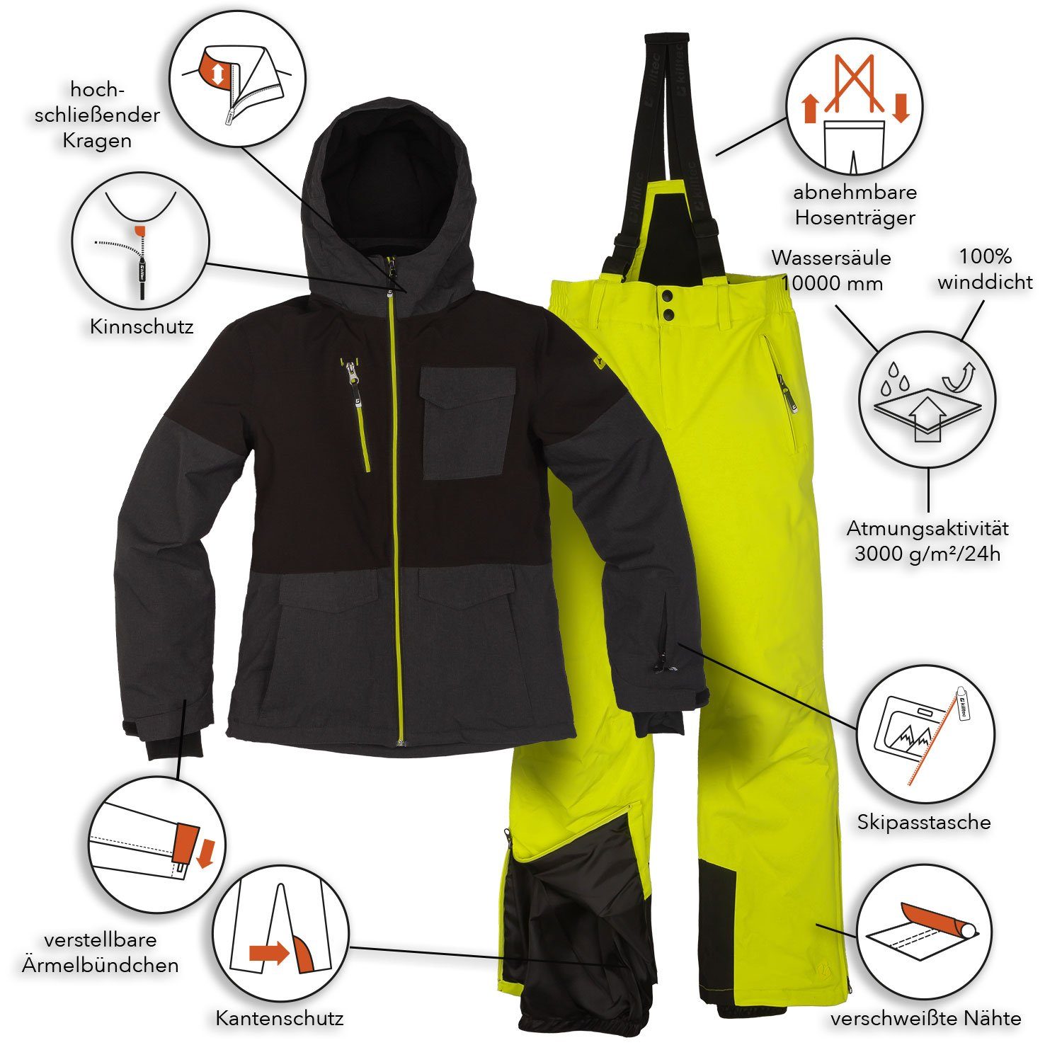 Killtec Skianzug Jungen Skijacke + Skihose Farb- Größenwahl