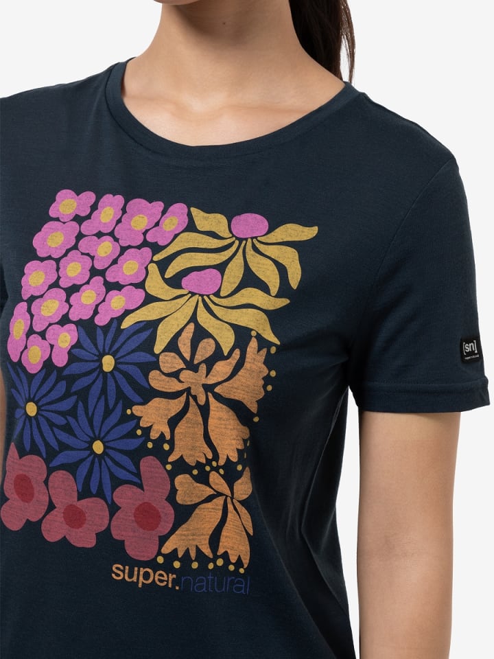super.natural Merino T-Shirt MAT IS in blau günstig kaufen