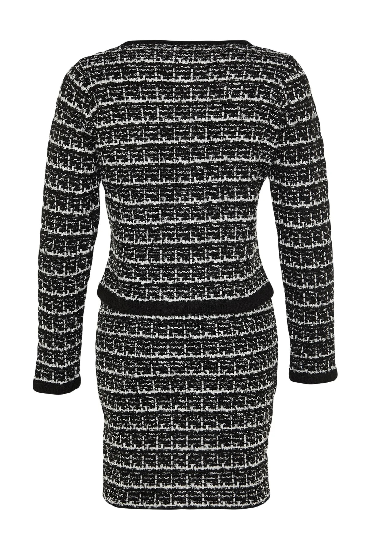 Trendyol Collection  Schwarzes Strickoberteil und -unterteil-Set mit Rundhalsausschnitt TWOAW24AU00001