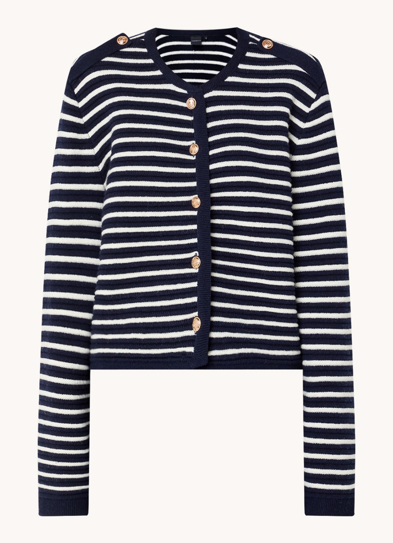 Josephine & Co  Avery fijngebreid vest in merino wolblend met streepprint
