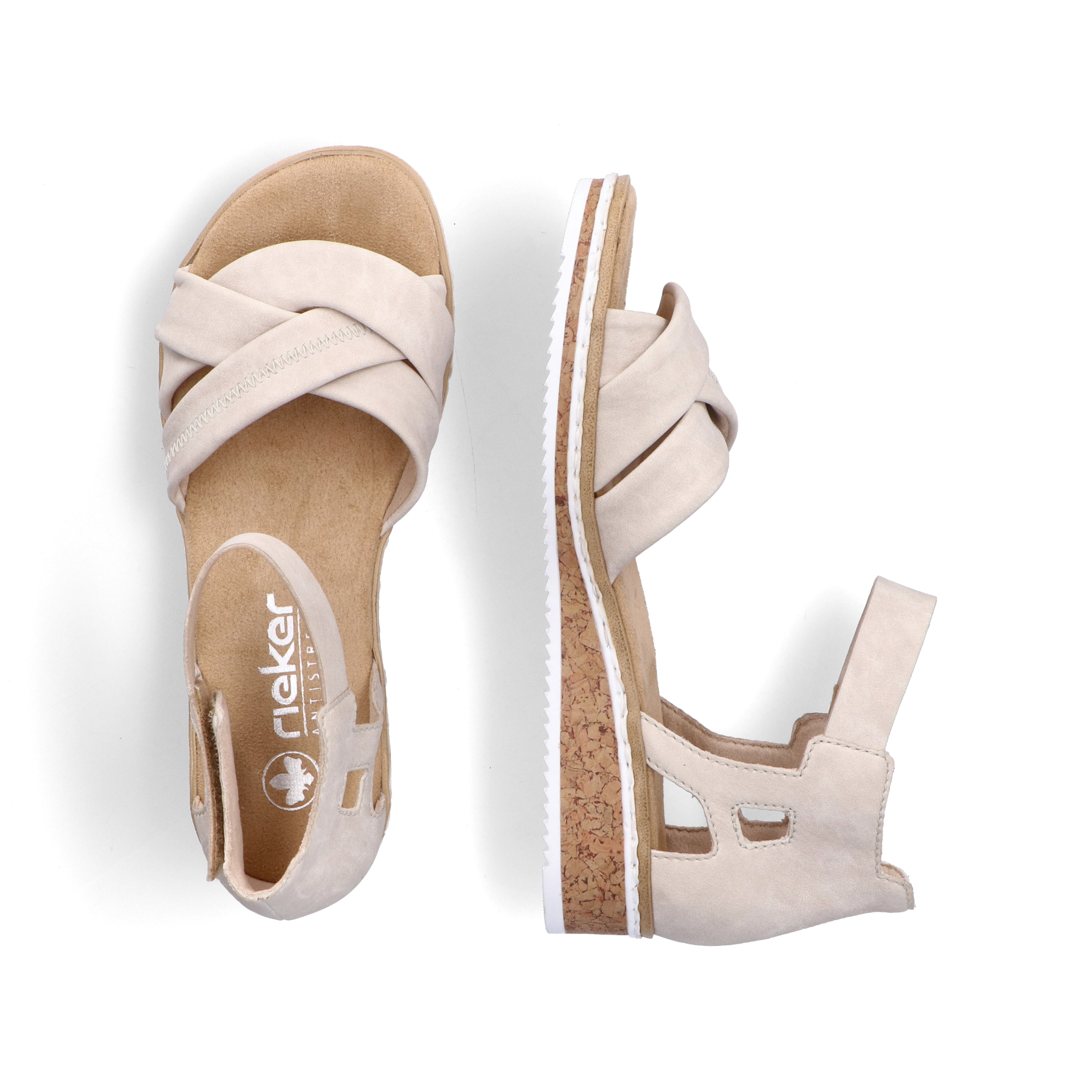 Rieker Damen Keilsandaletten hellbeige