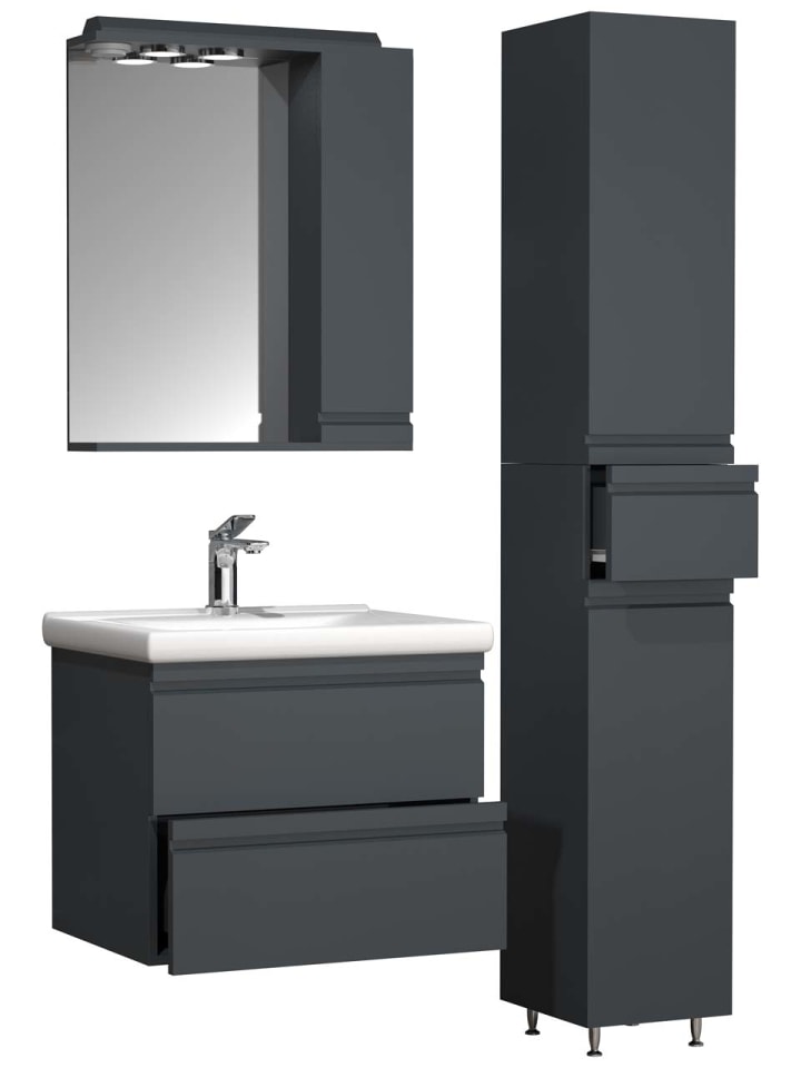 ebuy24 Badmöbelset SiloraL Anthrazit 90 x 46 cm günstig kaufen onesize