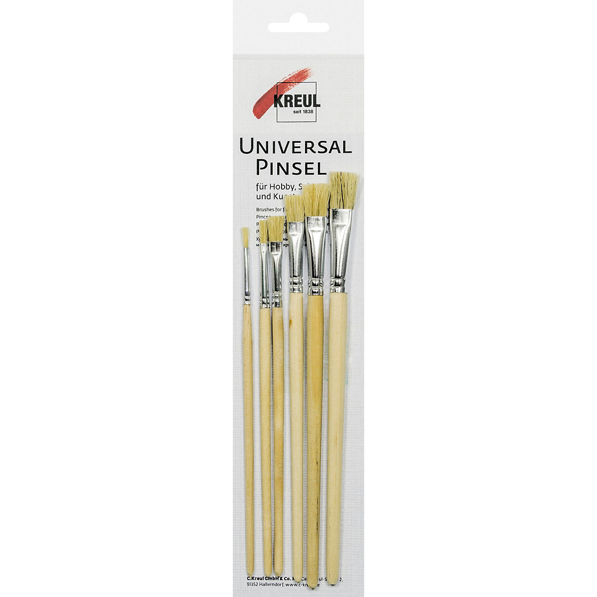 KREUL Universalpinsel Borste flach 6er Set