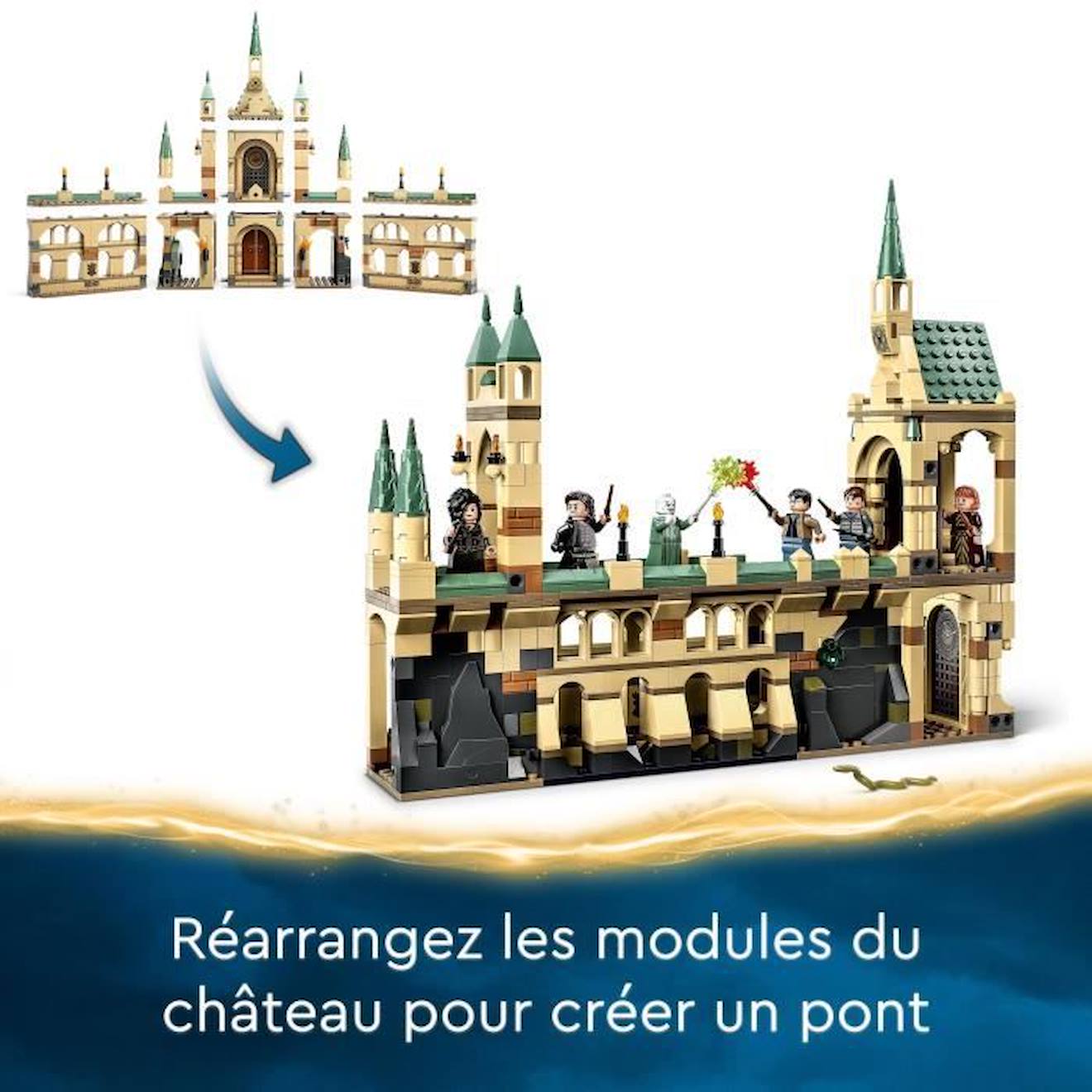 LEGO® Harry Potter 76415 La Bataille de Poudlard, Jouet de Château avec Minifigurine Voldemort beige