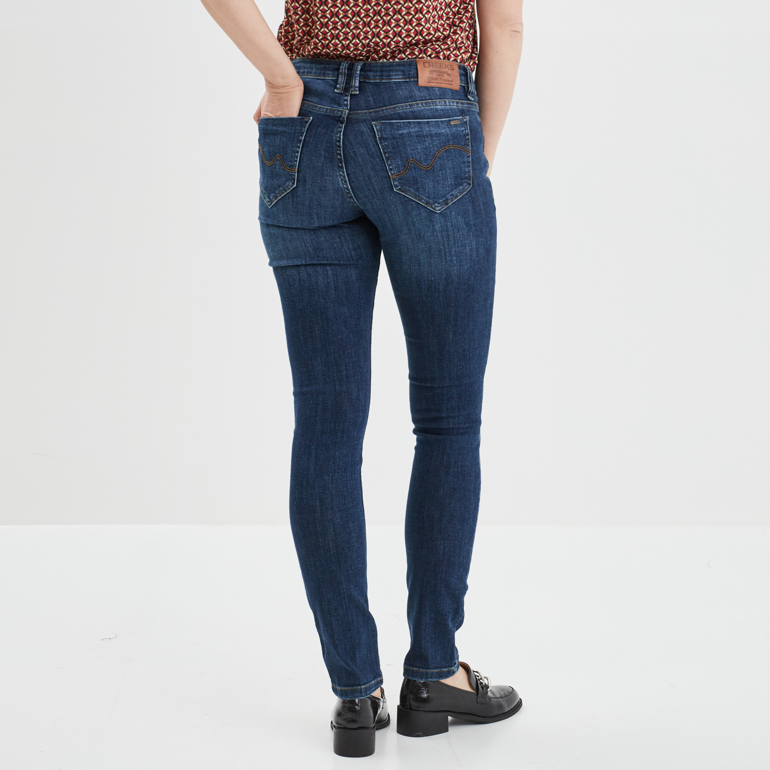 Jeans regular taille basse denim brut femme | La Halle