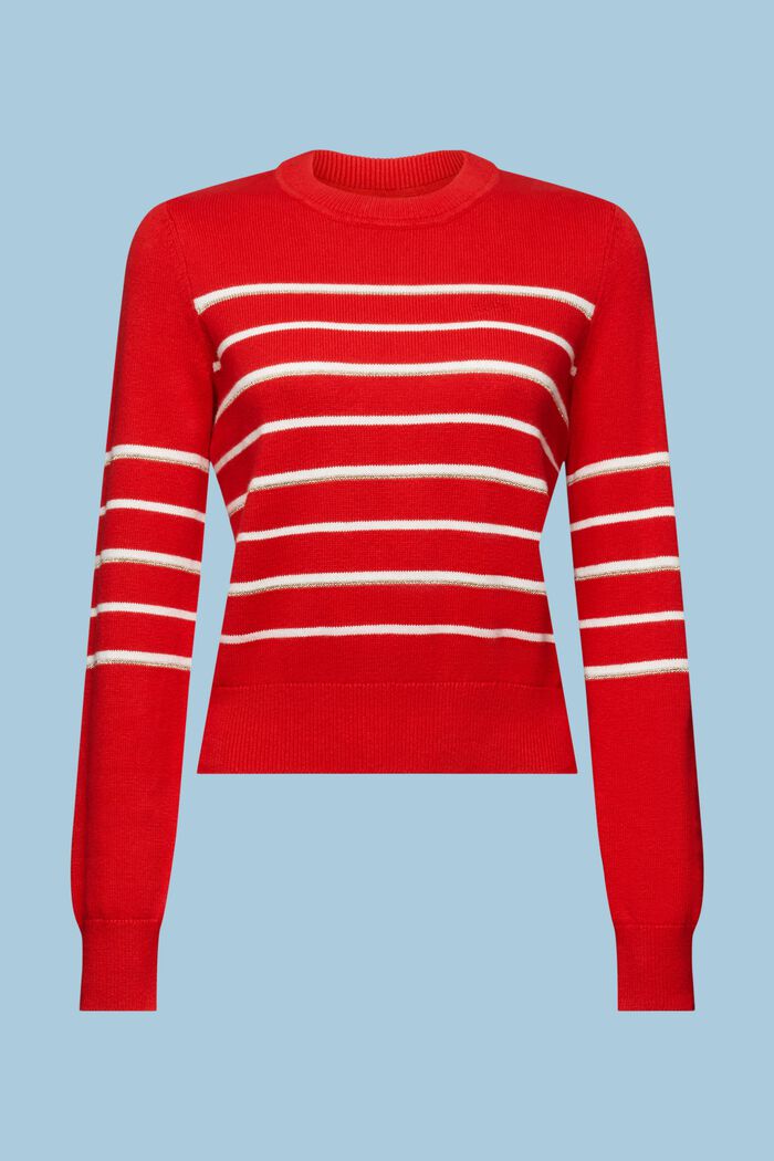 Gestreifter Strickpullover mit Kaschmiranteil