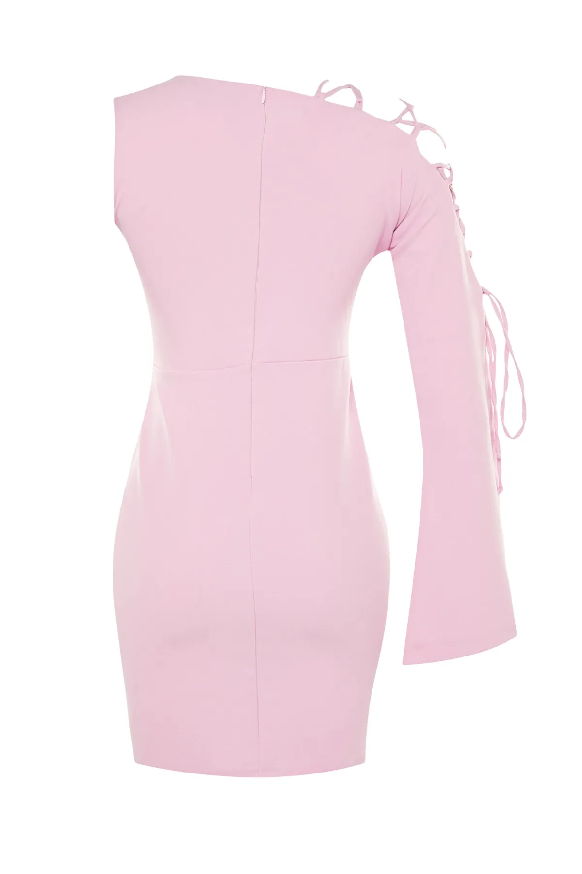 Trendyol Collection  Rosa tailliertes gewebtes Abendkleid TPRSS23EL00030