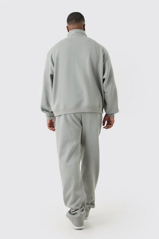 Plus kastiger Oversize Trainingsanzug mit B 1/4 Reißverschluss
