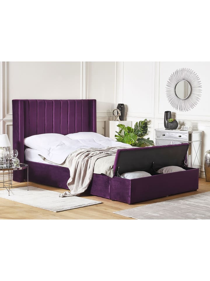 Beliani Doppelbett NOYERS in Violett - (W) 170 x (H) 132 x (L) 247 cm günstig kaufen onesize