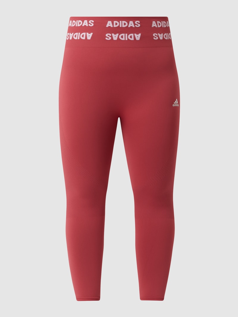 PLUS SIZE Sportleggings mit Logo-Details Modell 'Aeroknit' in bordeaux rot