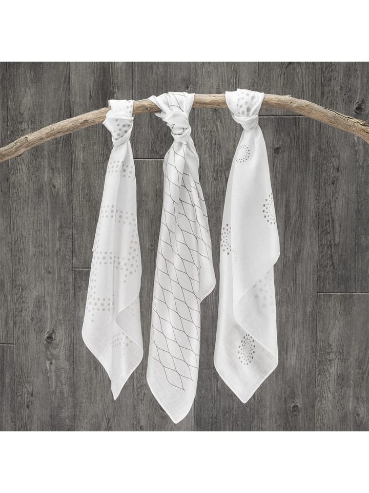 Makian Mullwindel / Mulltuch 3er Pack 80 x 80 cm - Modern in weiss,grau günstig kaufen onesize
