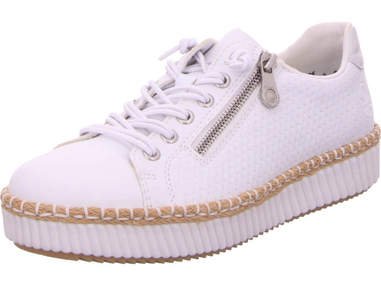 RIEKER Sportliche Slipper weiss