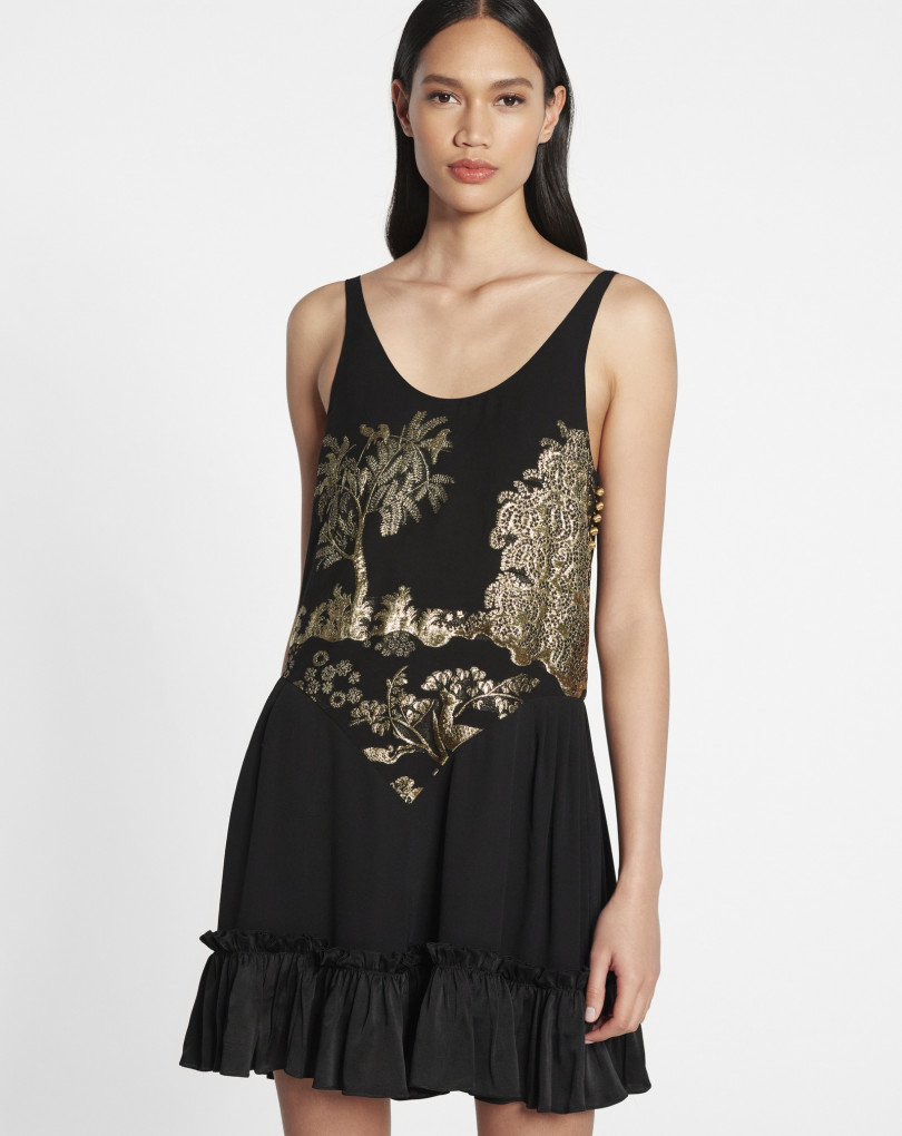 MINI ROBE EN JACQUARD DE SOIE