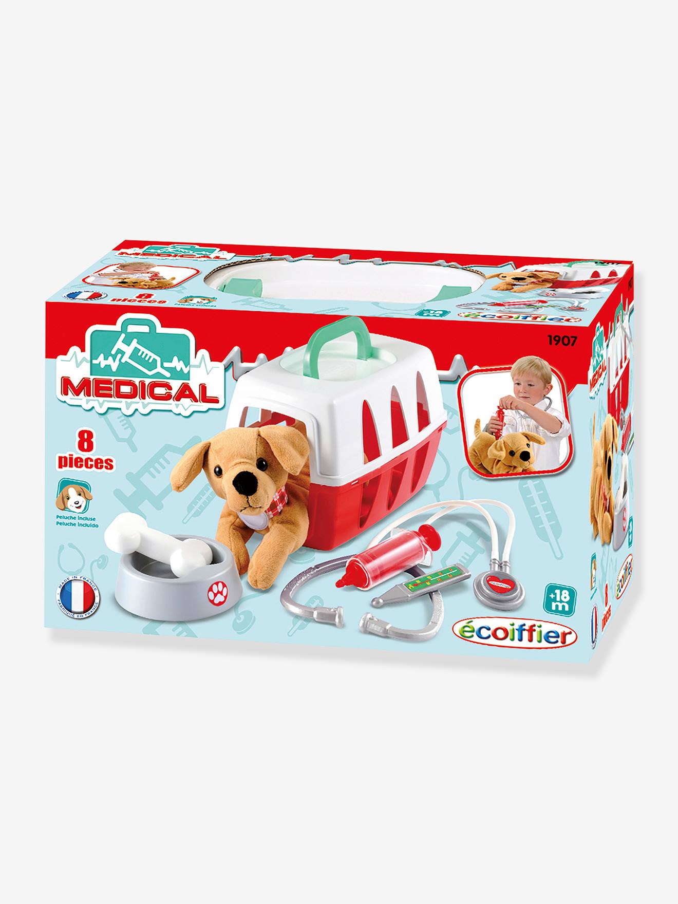 Ecoiffier Kinder Tierarztkoffer mit Plüschhund ECOIFFIER - weiß
