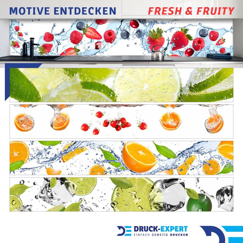 DRUCK-EXPERT Küchenrückwand Küchenrückwand Marmor Weiß Premium Hart-PVC 0,4 mm selbstklebend