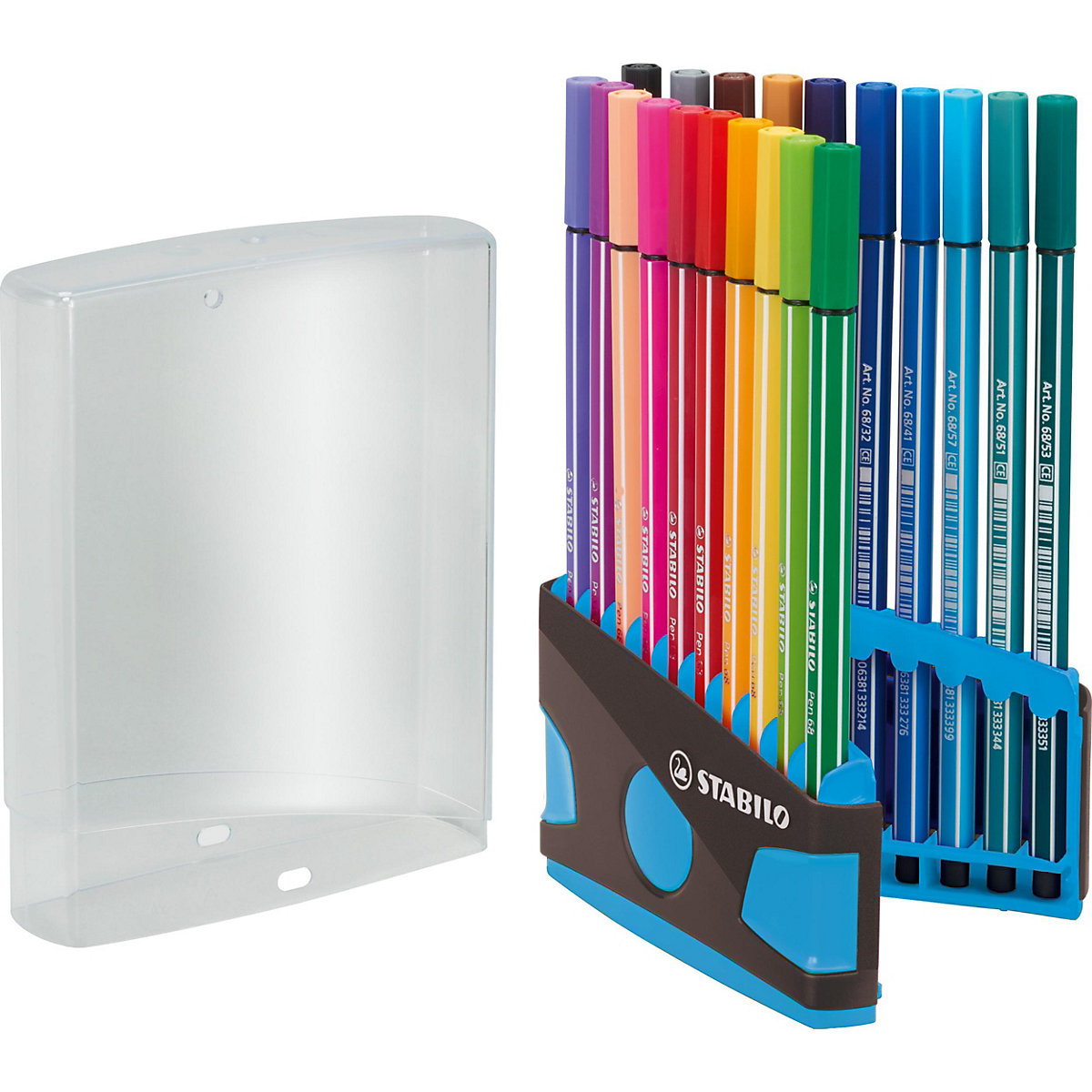 Premium-Filzstifte Pen 68, 20 Farben im Color Parade Tischset blau