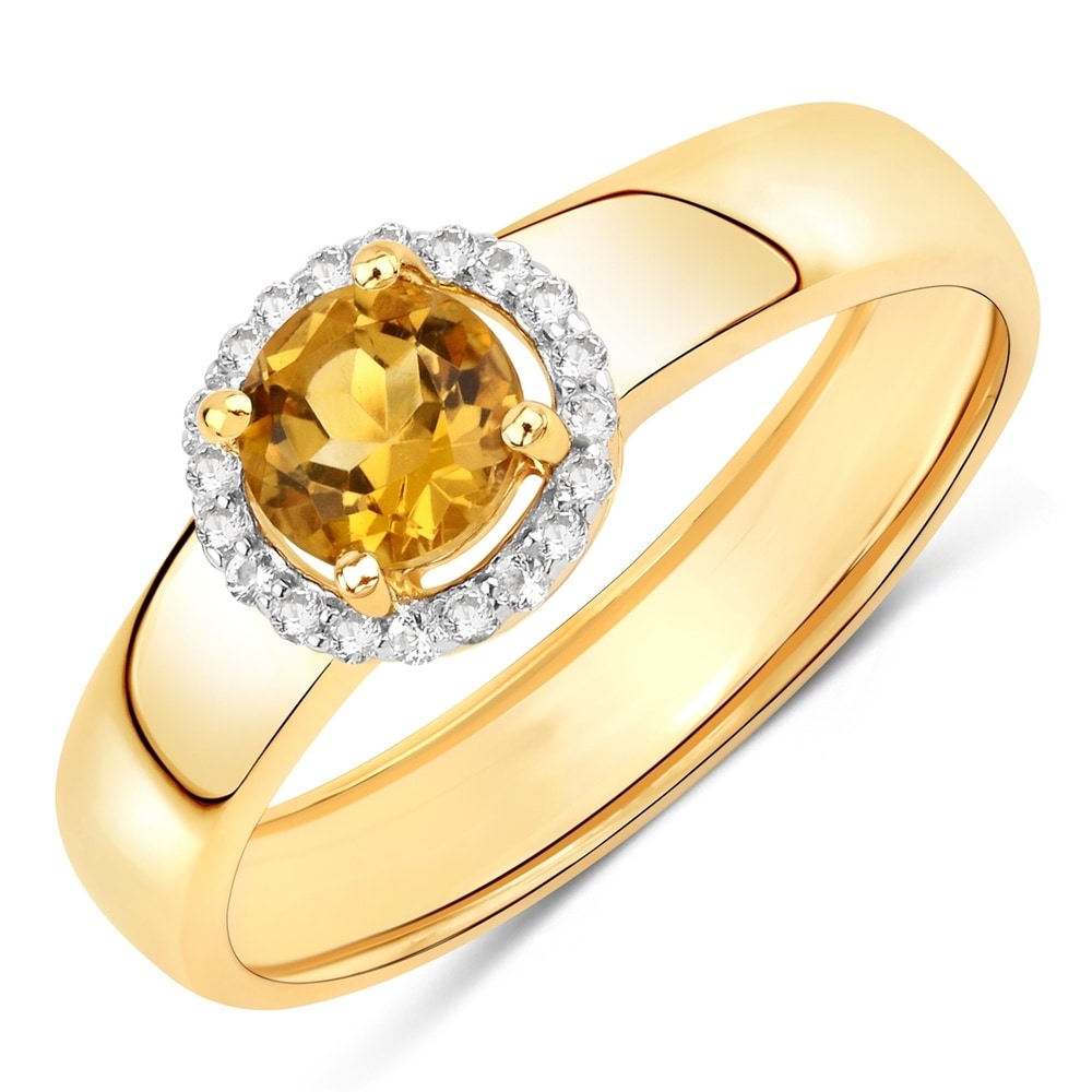 Rafaela Donata Bague Argent sterling Citrine en Or jaune Bague