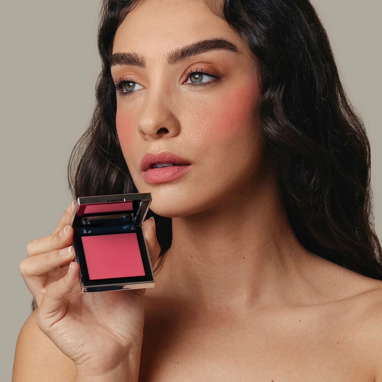 Skin Mate Face - Kompakt Rouge, Kremrouge, Solpudder